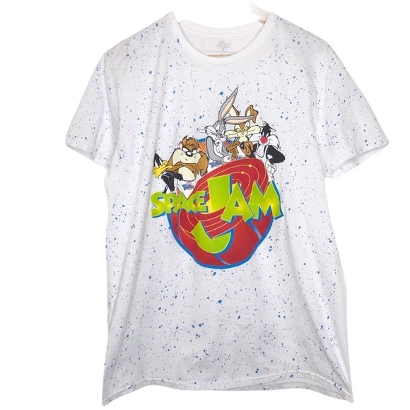 Space Jam white shirt unisex sz Large - Picture 1 of 5